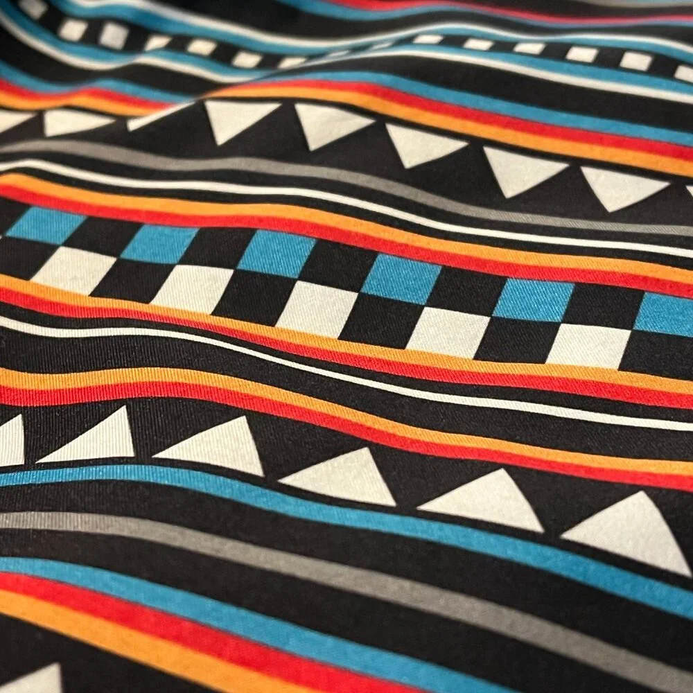 Board Shorts Men's Tribal Aztec Striped Drawstring Lined Swim Trunks Size L